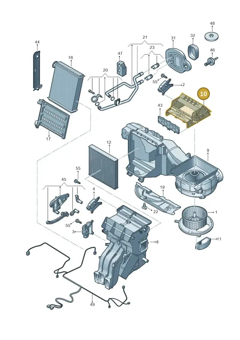 5Q0898304D — Audi A3 Sportback (2016-2020) diagram 745819200, position 10