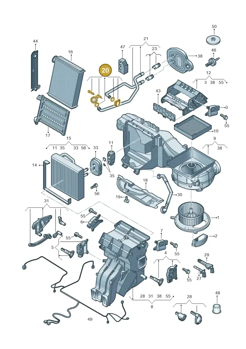 5Q0898400A — Audi RSQ3 Sportback (2019-2024) diagram 745820200, position 20