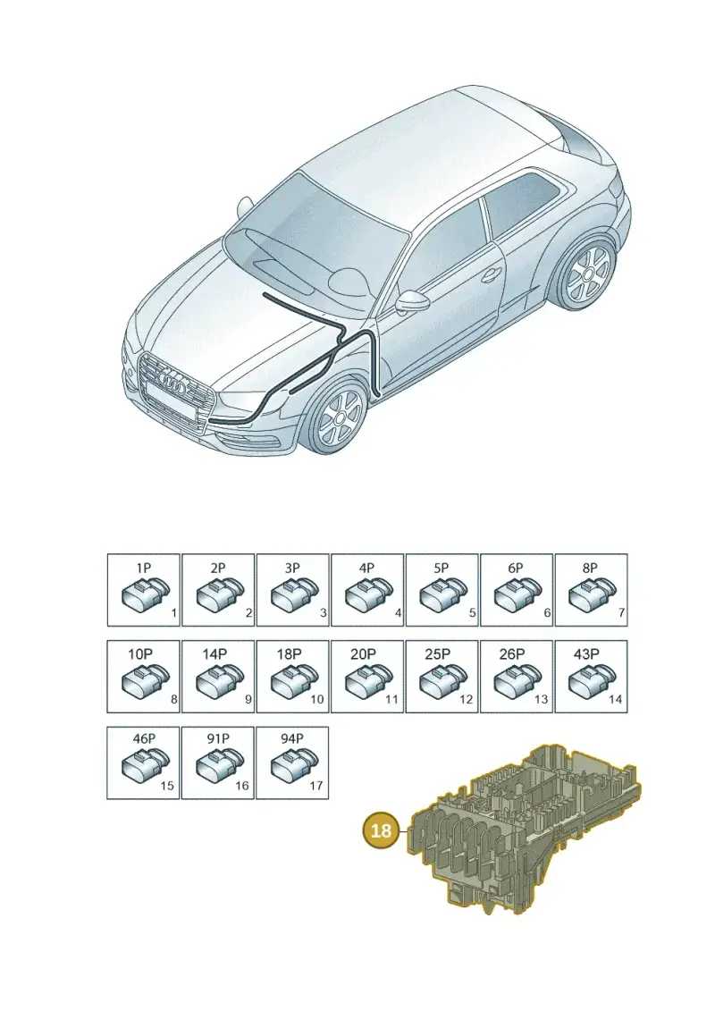 5Q0907361A — Audi A3 Sportback (2012-2016) diagram 745971890, position 18