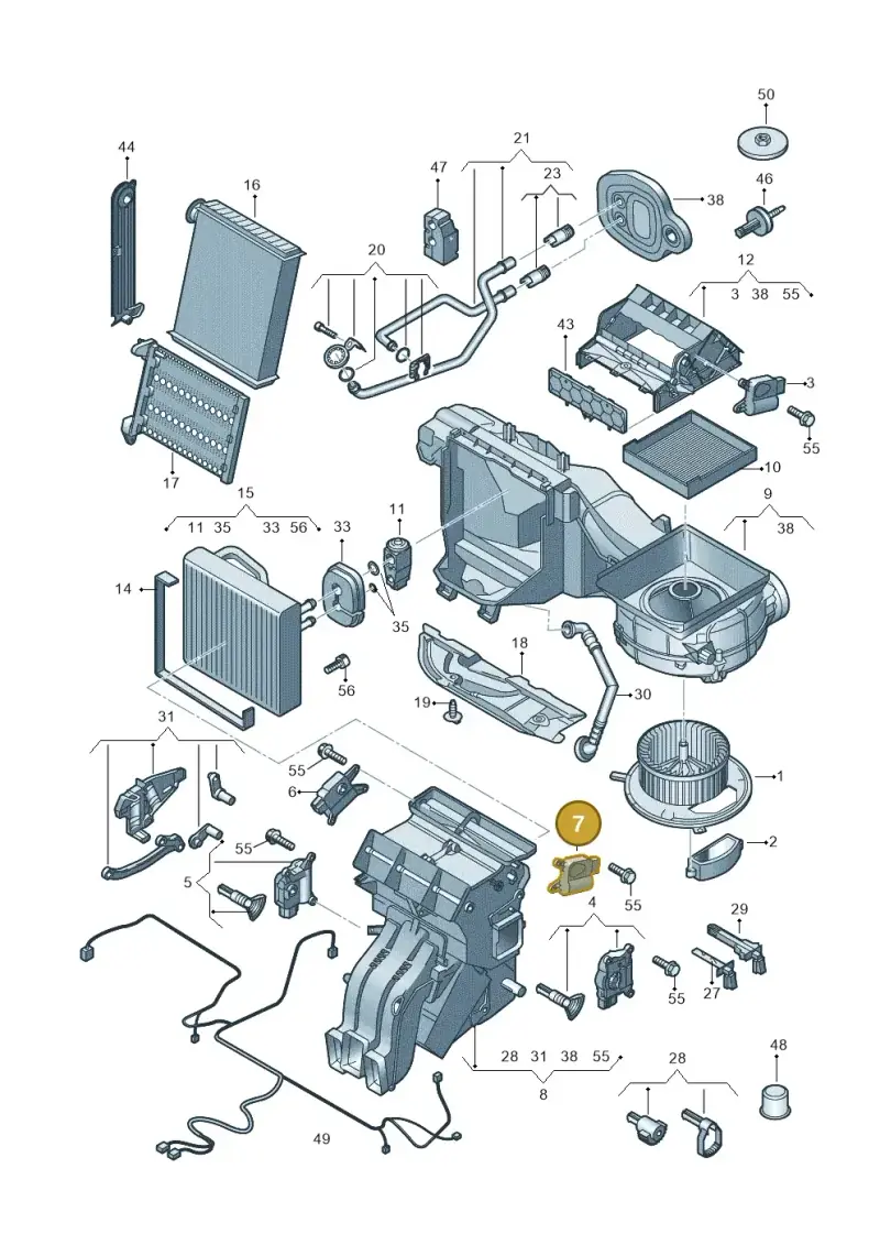 5Q0907511D — Audi RSQ3 Sportback (2019-2024) diagram 745820200, position 7