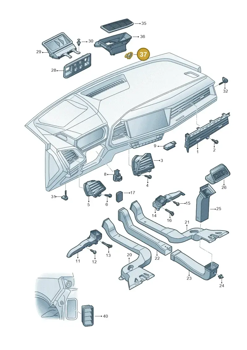 5Q0907643E — Audi Q4 Sportback (2021-2022) diagram 89a819100, position 37