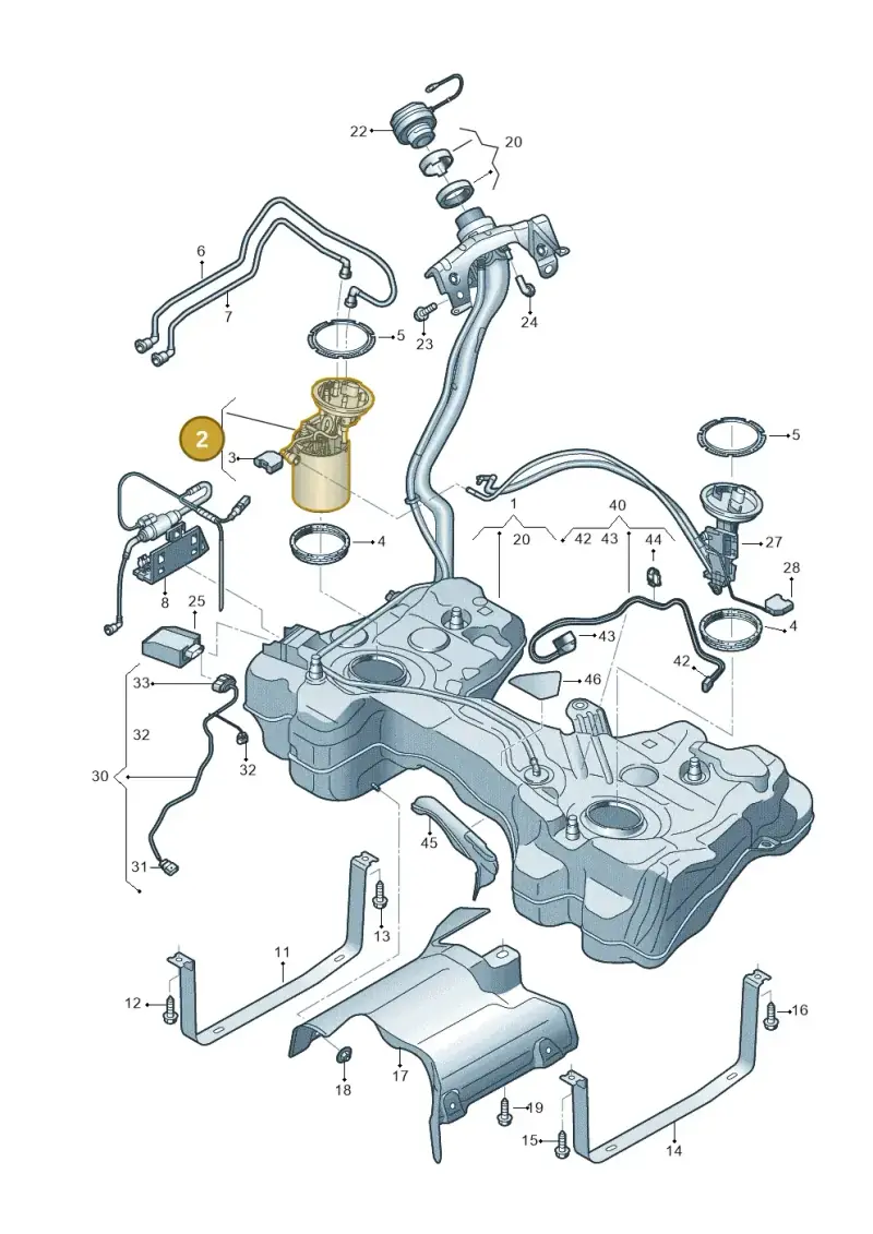 5Q0919088AM — Audi A3 Sportback (2019-2021) diagram 596201150, position 2
