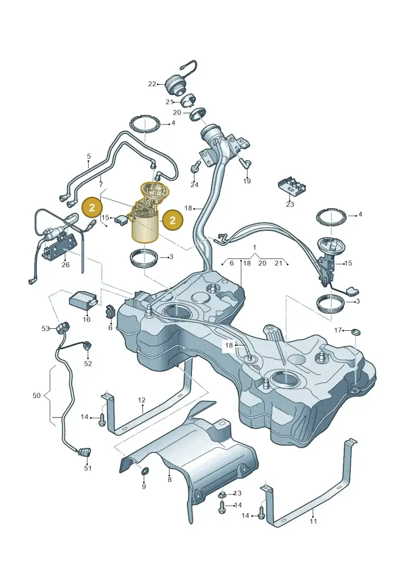 5Q0919088AM — Audi Q2 2.0 TDI (2016-2018) diagram 803201250, position 2
