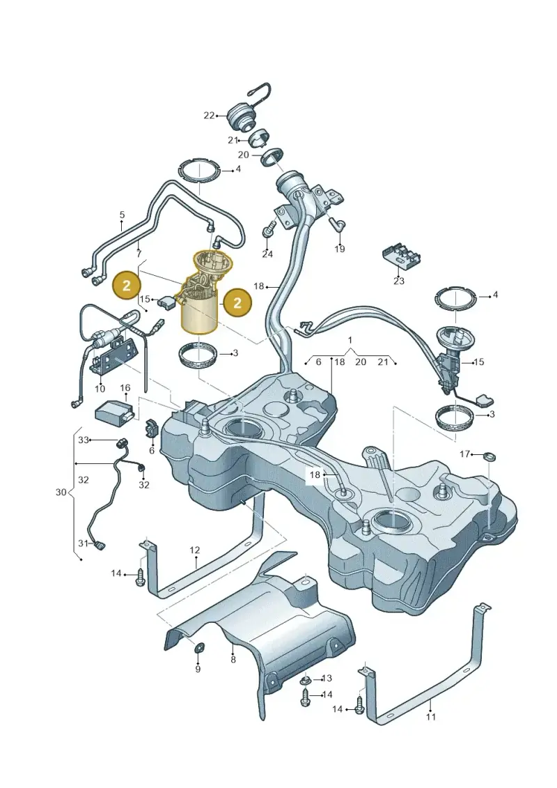 5Q0919088AM — Audi A3 Sportback (2016-2020) diagram 890201250, position 2