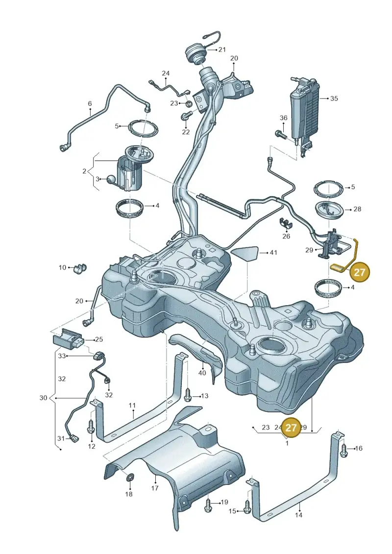 5Q0919673AC — Audi A3 Sportback (2019-2021) diagram 596201140, position 27