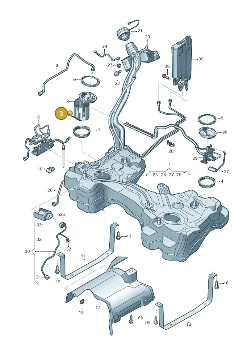 5Q0919673AK — Audi A3 Sportback (2019-2021) diagram 596201100, position 3