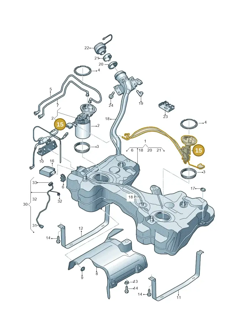 5Q0919673AM — Audi A3 Sportback (2016-2020) diagram 890201250, position 15