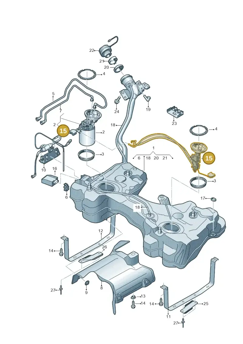 5Q0919673AM — Audi A3 Cabrio (2016-2020) diagram 891201250, position 15