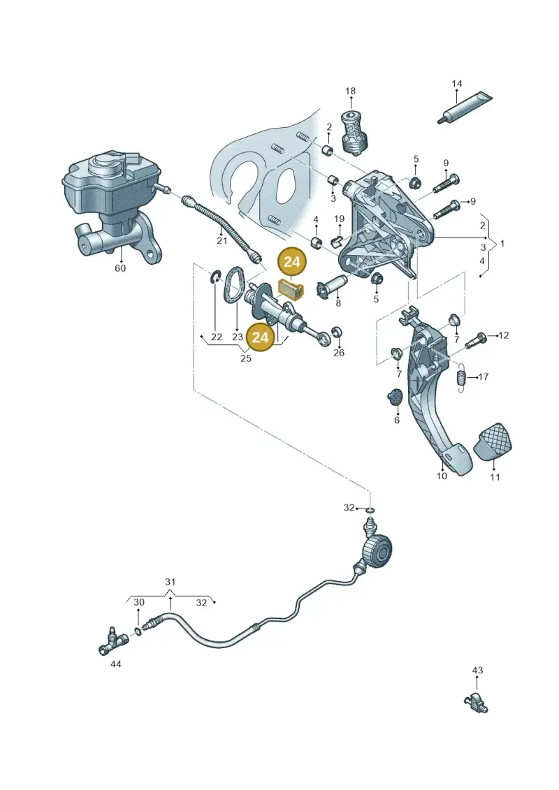 5Q0927810A — Audi Q3 quattro (2018-2019) diagram 597721025, position 24
