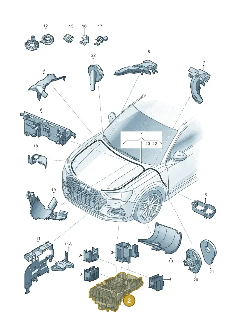 5Q0937125G — Audi Q3 quattro (2018-2019) diagram 597971860, position 2