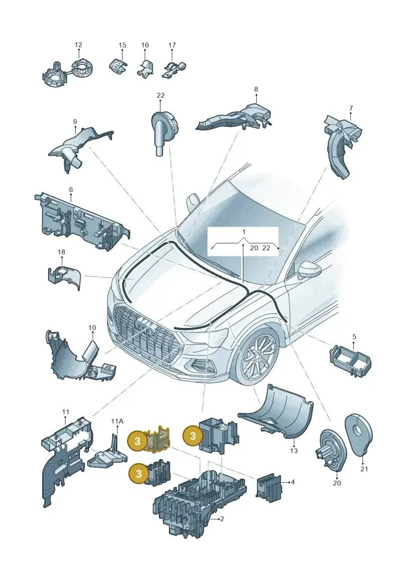 5Q0937507D — Audi Q3 2.0 (2019-) diagram 597971860, position 3