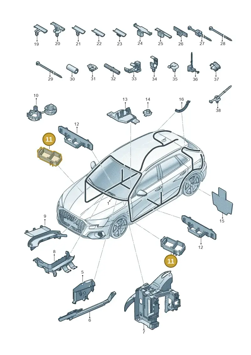 5Q0937545 — Audi A3 Sportback (2019-2021) diagram 596971800, position 11