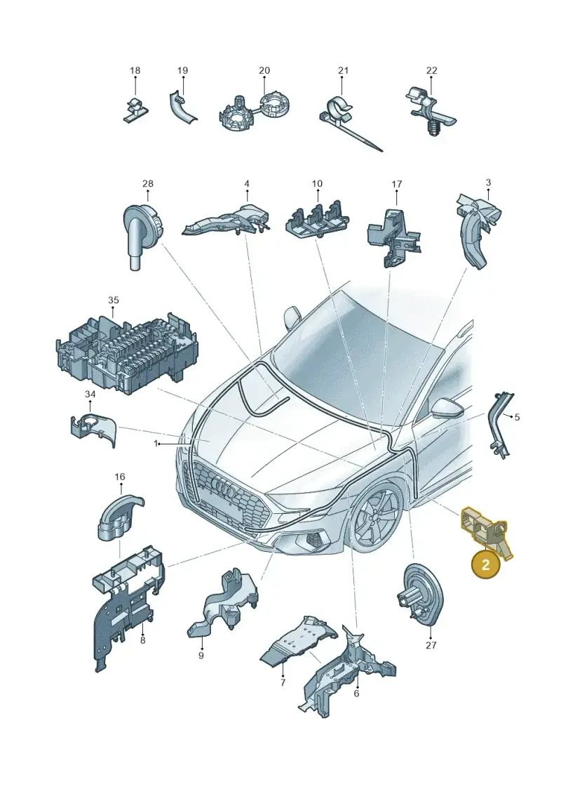 5Q0937545A — Audi A3 Sportback (2019-2021) diagram 596971850, position 2