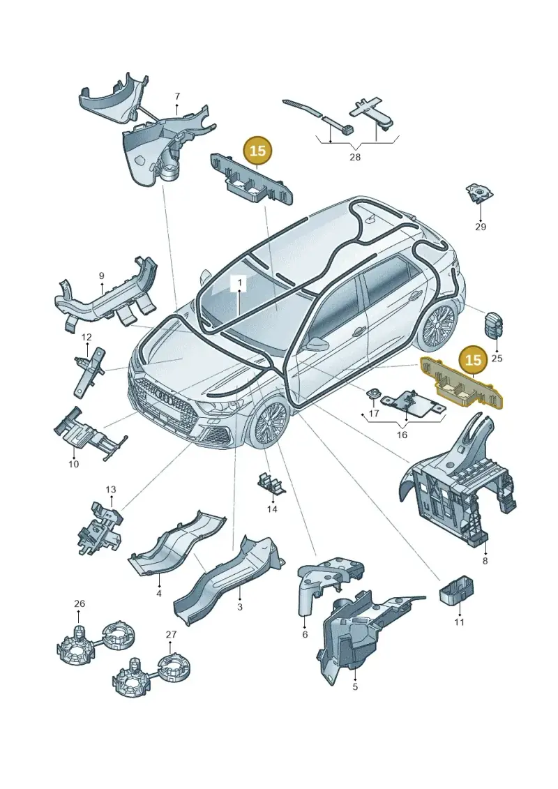 5Q0937546 — Audi A1 sportback 1.0 (2018-) diagram 592971800, position 15