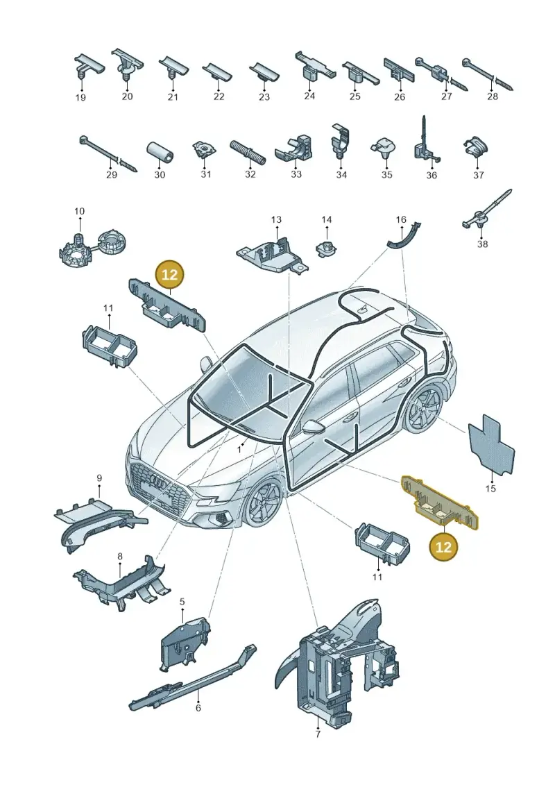 5Q0937546 — Audi A3 Sportback (2019-2021) diagram 596971800, position 12
