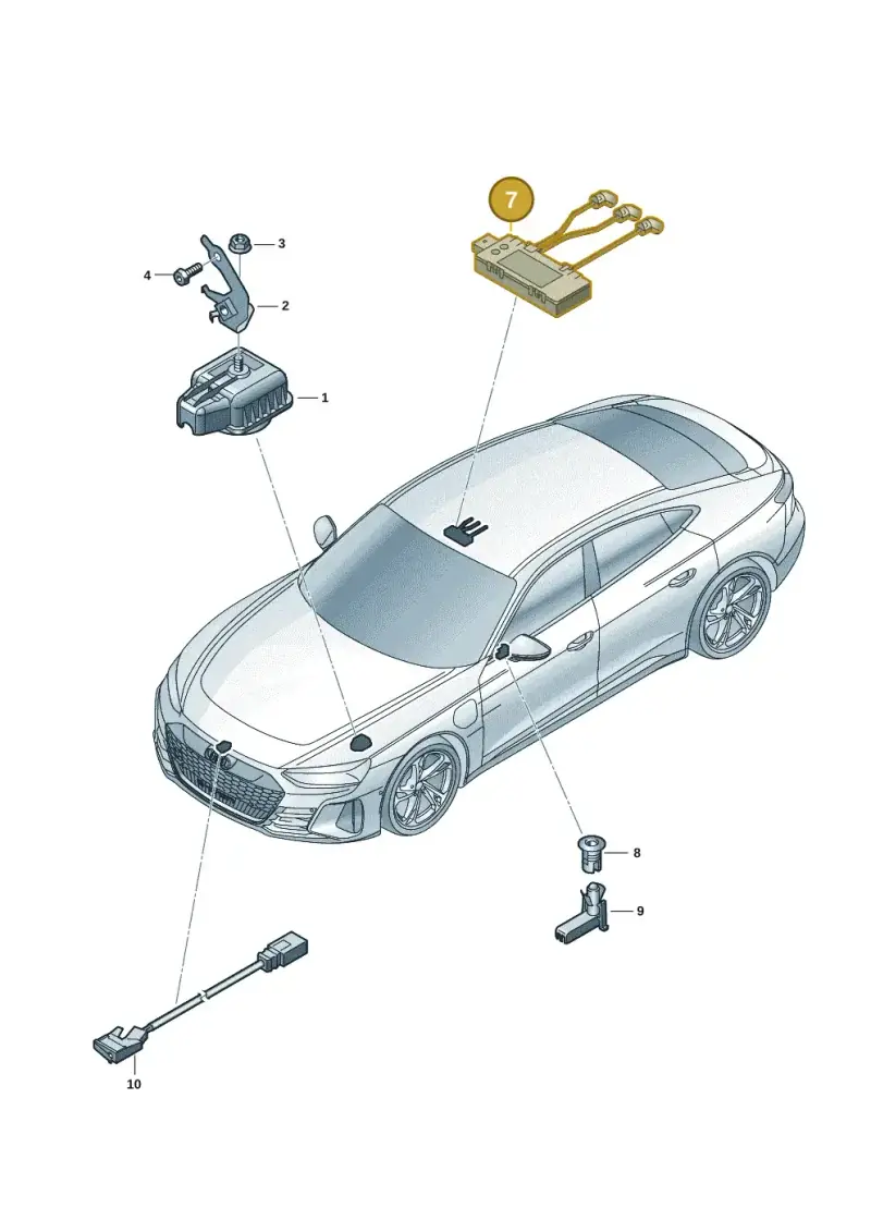 5Q0951172A — Audi RS e-tron GT (2020-2020) diagram 4j1951400, position 7