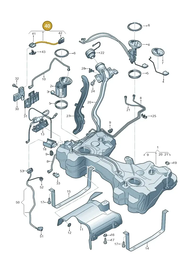 5Q0971106 — Audi A3 Sportback (2016-2020) diagram 890201200, position 40