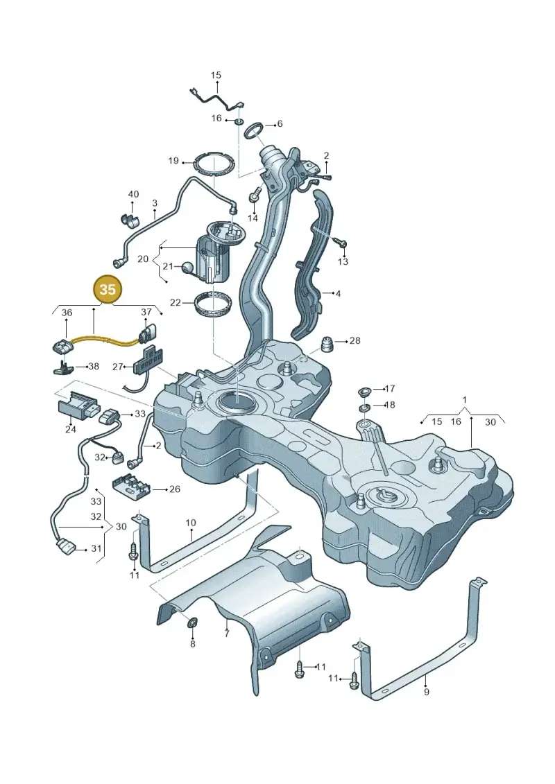 5Q0971106 — Audi TTRS Coupe (2016-2023) diagram 898201250, position 35