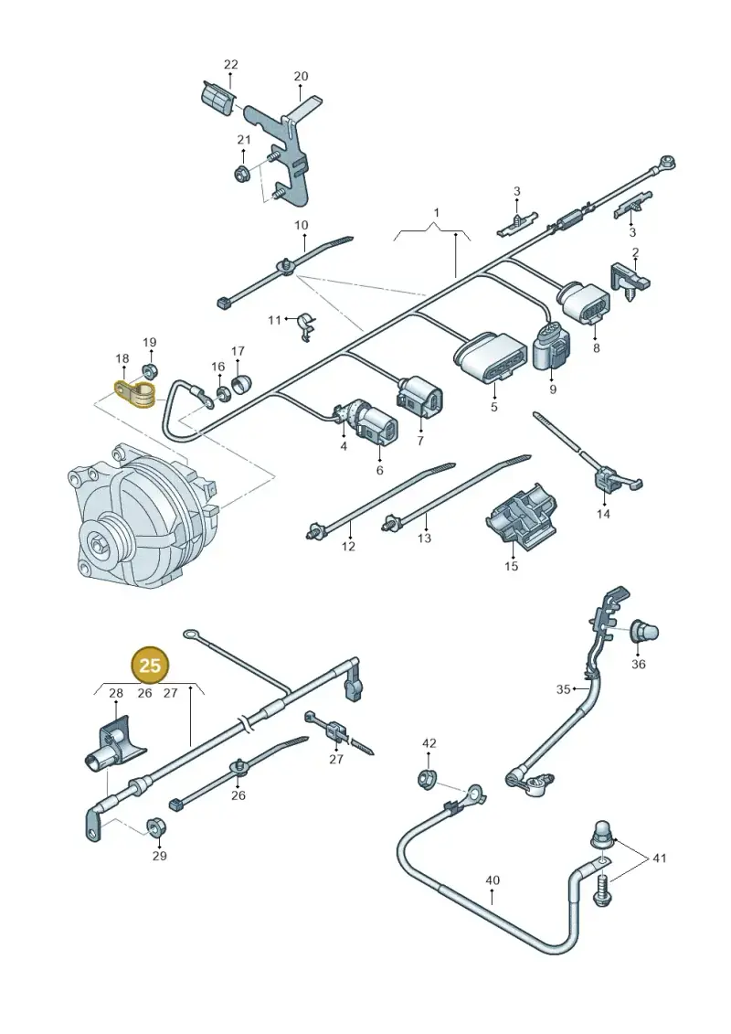 5Q0971228AE — Audi A3 Sportback (2016-2020) diagram 891972000, position 25