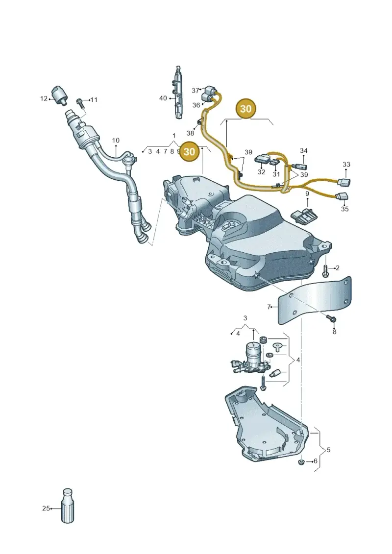 5Q0971404 — Audi A3 Sportback (2019-2021) diagram 596201420, position 30