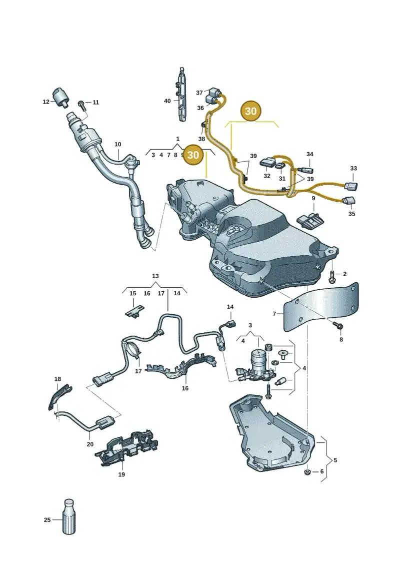 5Q0971404 — Audi A3 Sportback (2016-2020) diagram 890201042, position 30