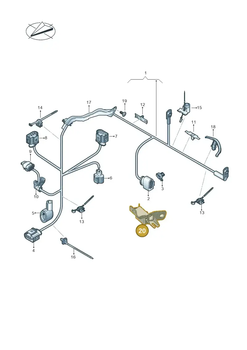 5Q0971592A — Audi A3 Sportback (2019-2021) diagram 596972750, position 20