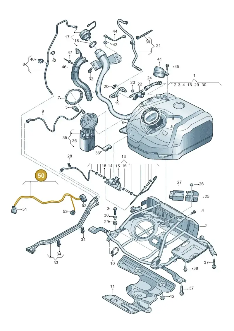 5Q0971727F — Audi A3 Sportback (2016-2020) diagram 890201300, position 50
