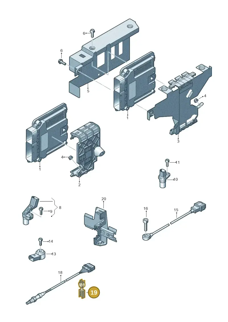 5Q0971848E — Audi A3 Cab. 1.4 (2013-2016) diagram 745906000, position 19