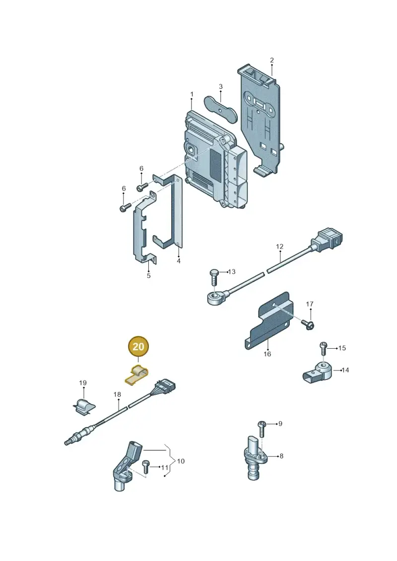 5Q0971848E — Audi A1 Sportback (2014-2018) diagram 792906000, position 20