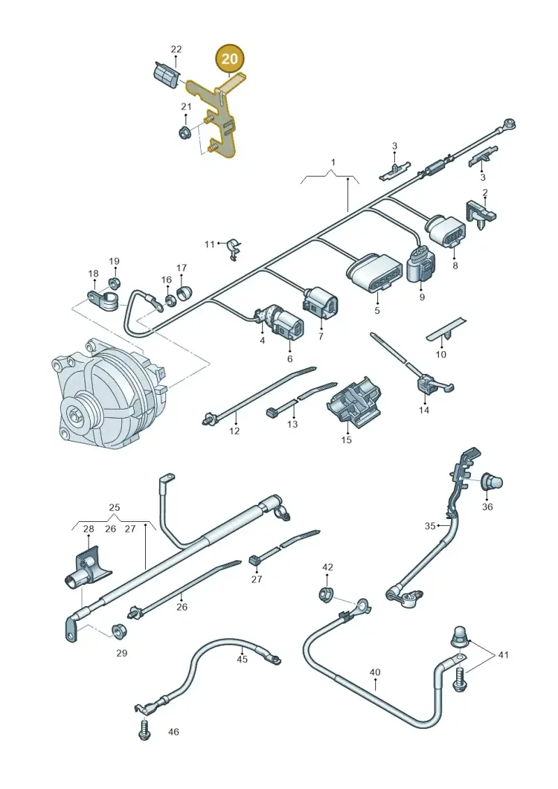 5Q0971858A — Audi Q3 quattro (2018-2019) diagram 597972000, position 20