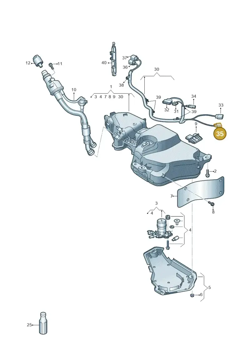 5Q0971994 — Audi A3 Sportback (2019-2021) diagram 596201420, position 35