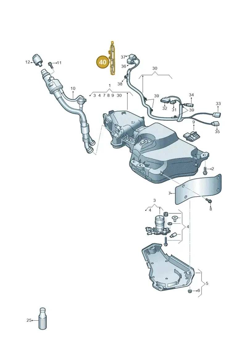 5Q0972848 — Audi A3 Sportback (2019-2021) diagram 596201420, position 40
