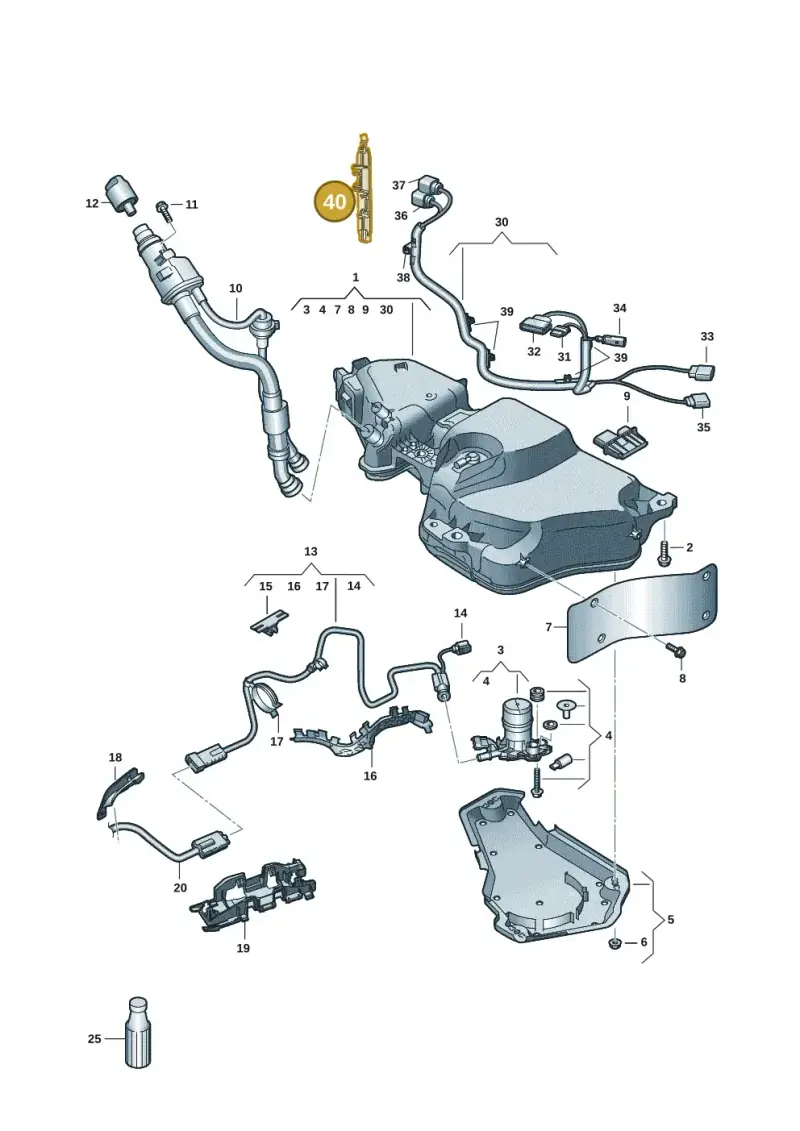 5Q0972848 — Audi A3 Sportback (2016-2020) diagram 890201042, position 40