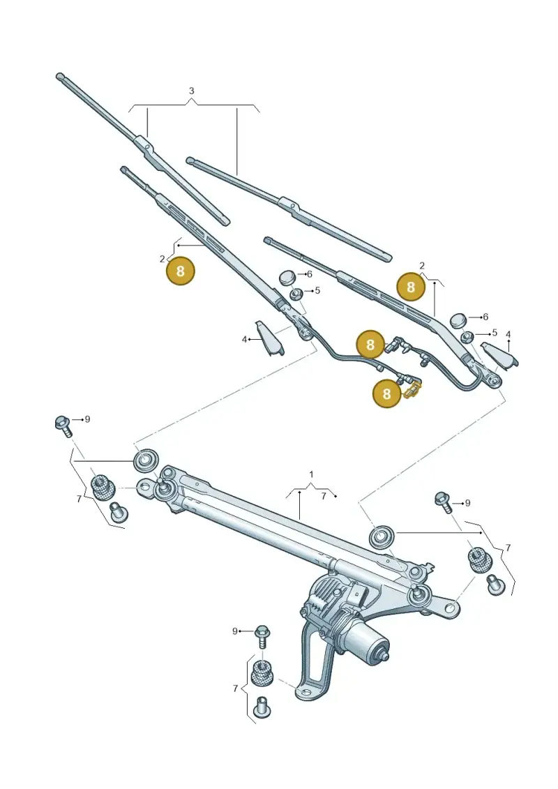 5Q0973802 — Audi RS6 Avant (2019-) diagram 838955050, position 8