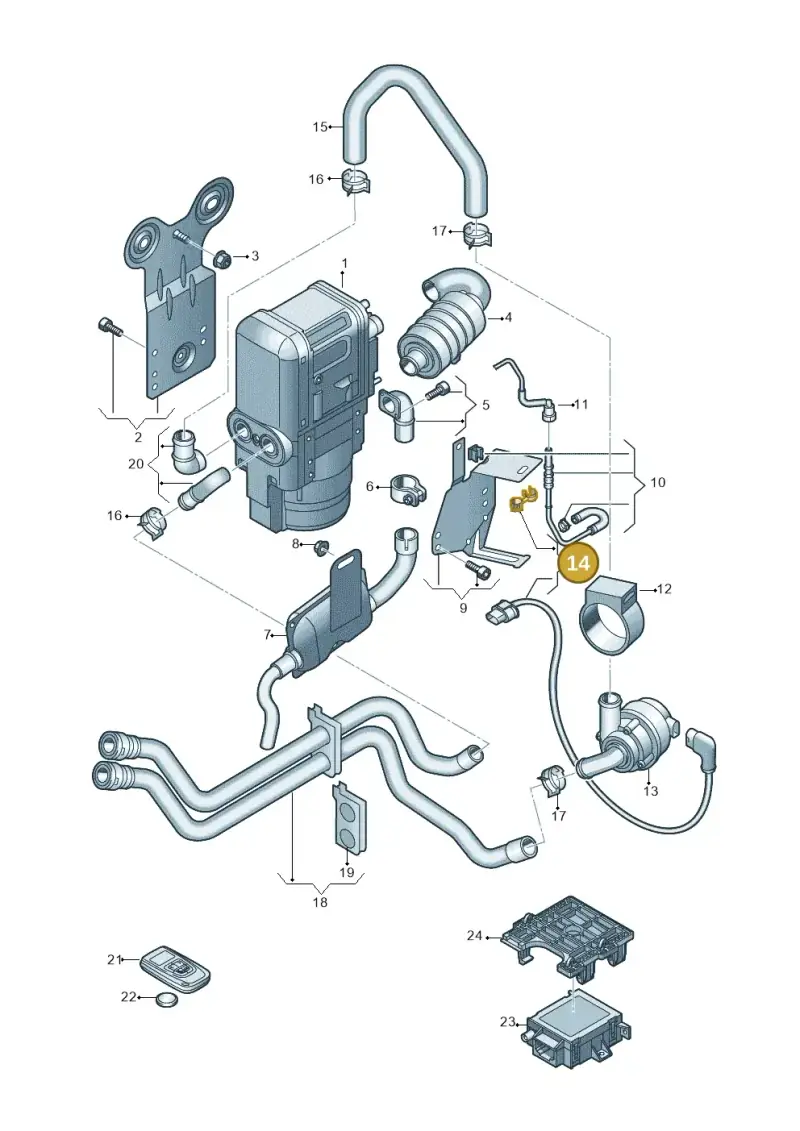 5Q0998027 — Audi Q3 quattro (2018-2019) diagram 597819070, position 14