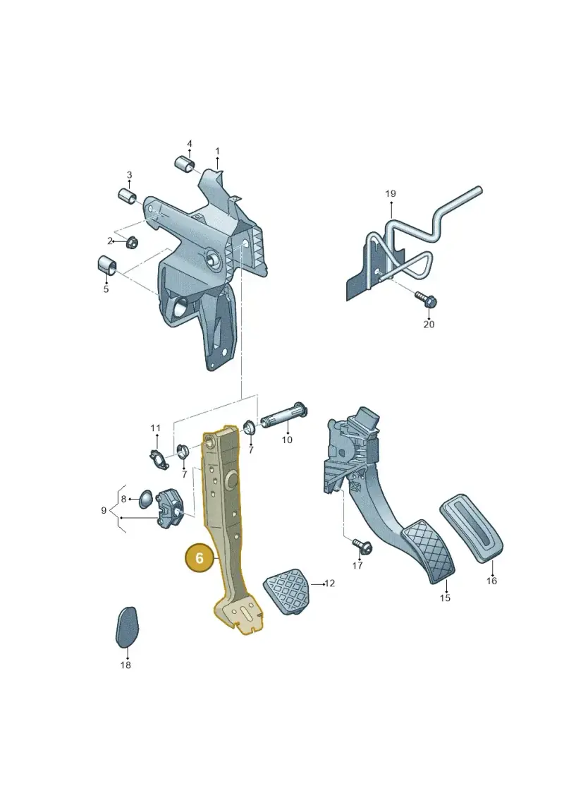 5Q1721143A — Audi A3 Sportback (2016-2020) diagram 890721060, position 6