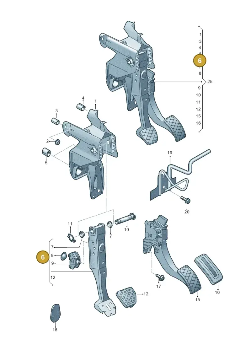 5Q1723143D — Audi TTS Coupe 2.0 (2014-2023) diagram 850721600, position 6
