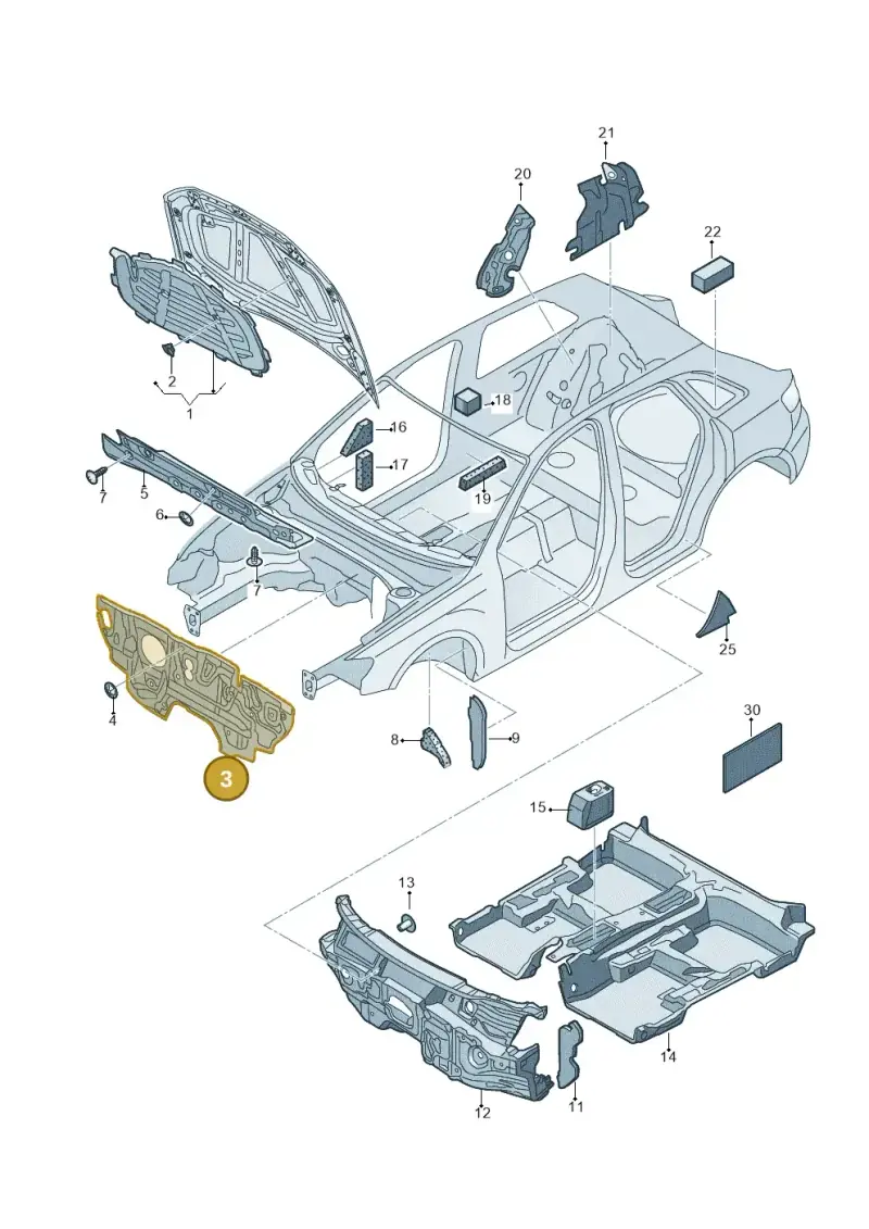 5Q1863353E — Audi RS3 Sportback (2015-2016) diagram 858863200, position 3
