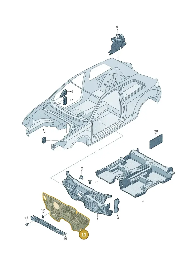 5Q1863353F — Audi Q2 2.0 TDI (2016-2018) diagram 803863200, position 11