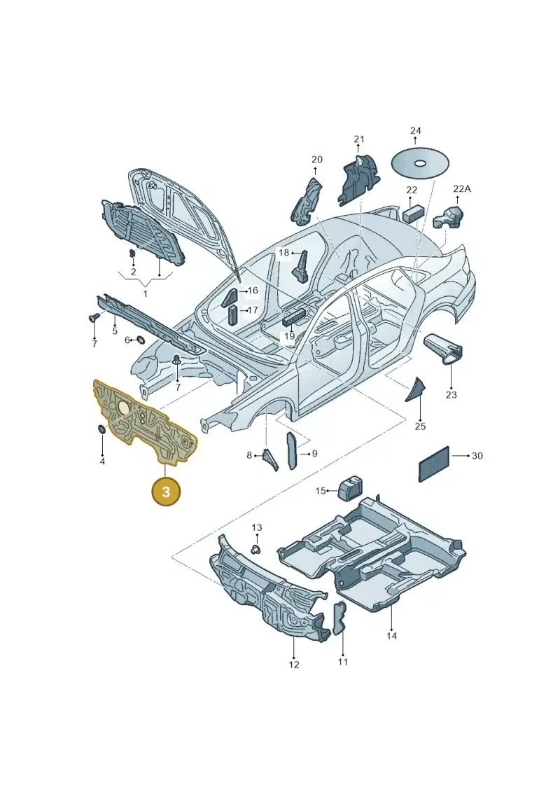 5Q1863353F — Audi A3 Limousine 2.0 (2015-2016) diagram 886863200, position 3