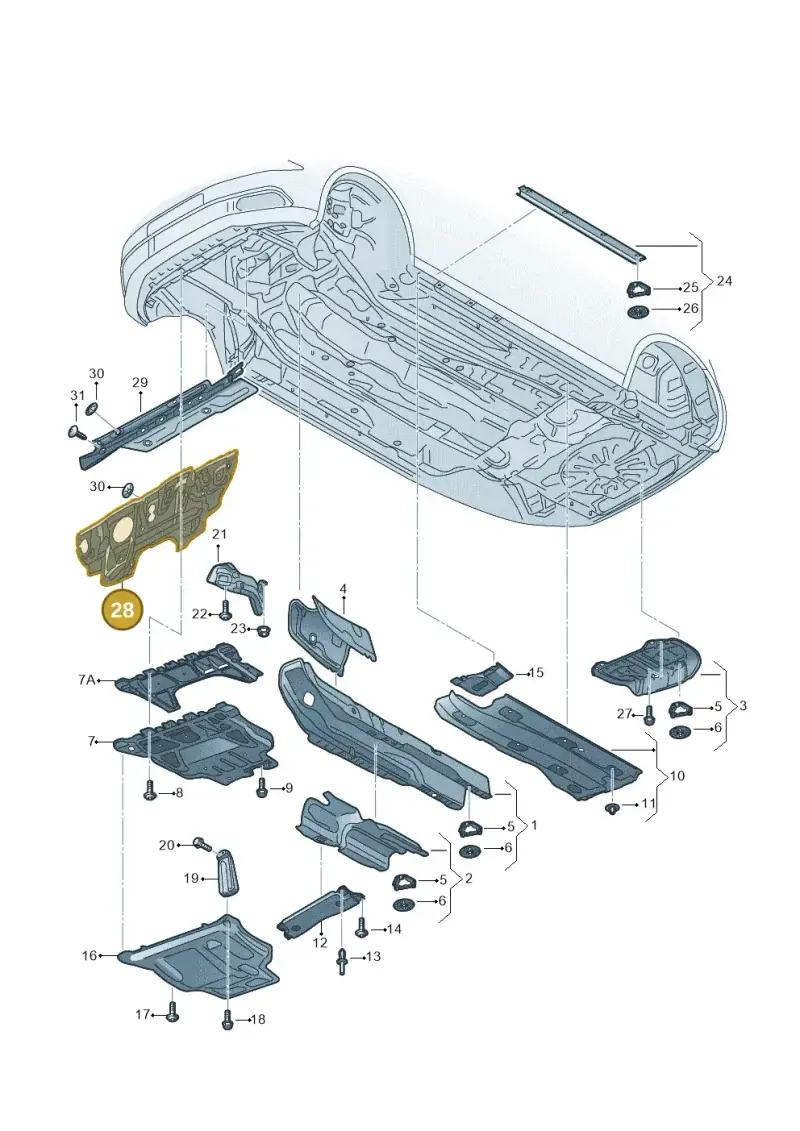 5Q1863353F — Audi A3 Sportback (2016-2020) diagram 890825100, position 28