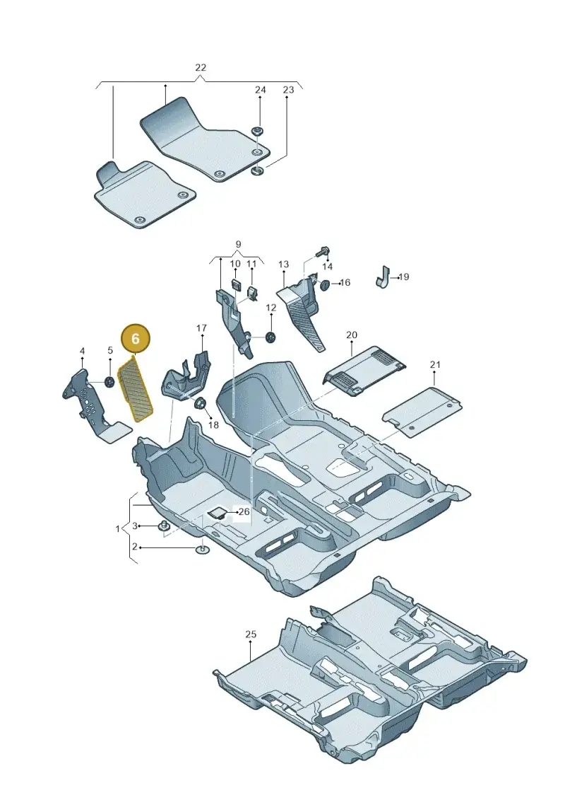 5Q1864551 — Audi TTS Coupe 2.0 (2014-2023) diagram 850863000, position 6