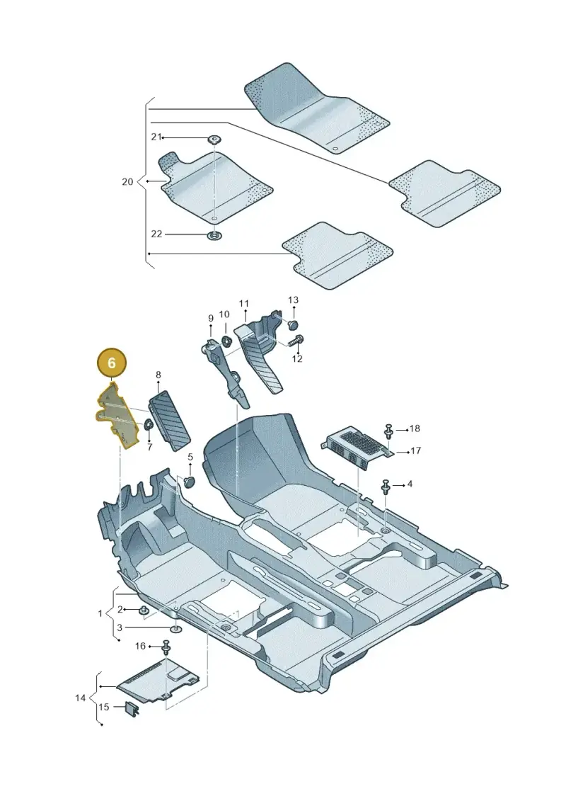 5Q1864775A — Audi A3 Sportback (2019-2021) diagram 596863000, position 6
