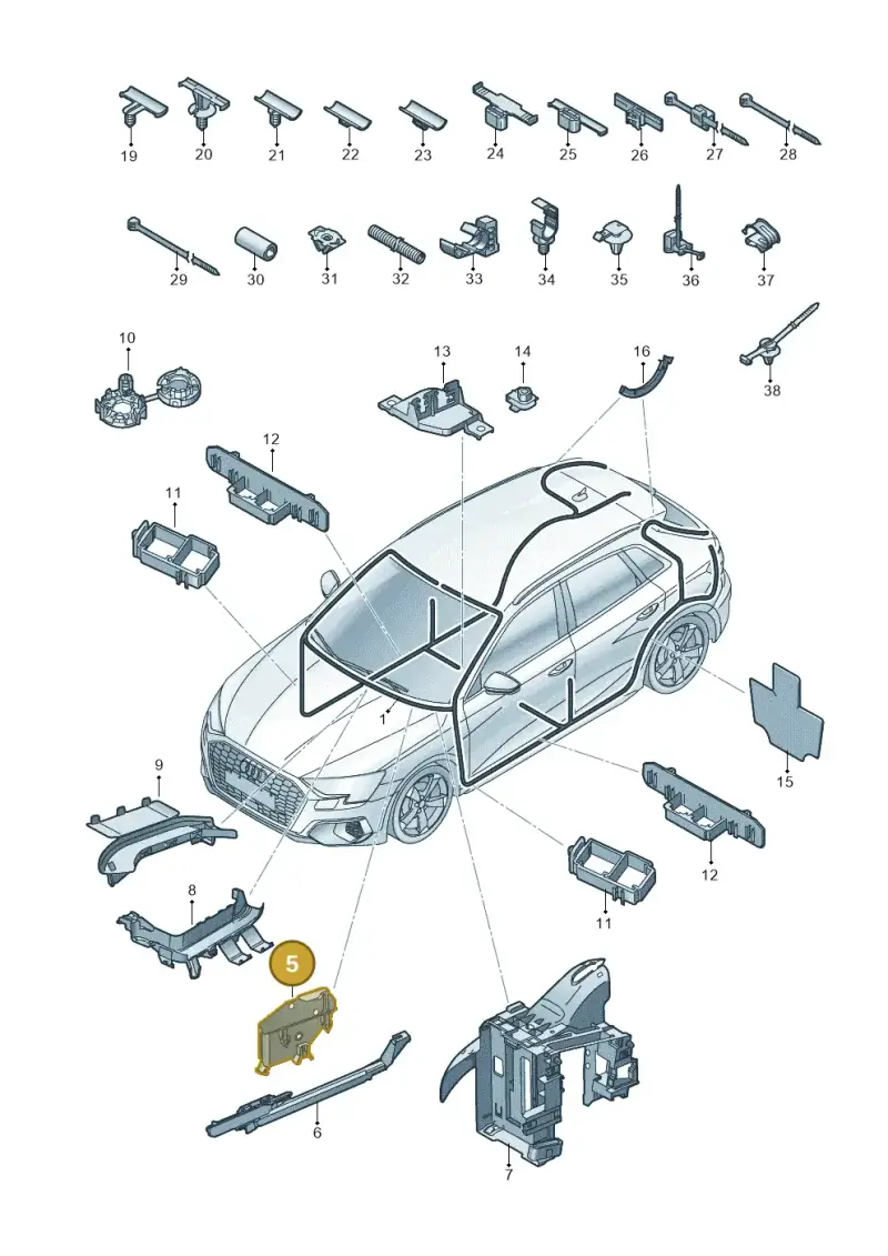 5Q1971616A — Audi A3 Sportback (2019-2021) diagram 596971800, position 5