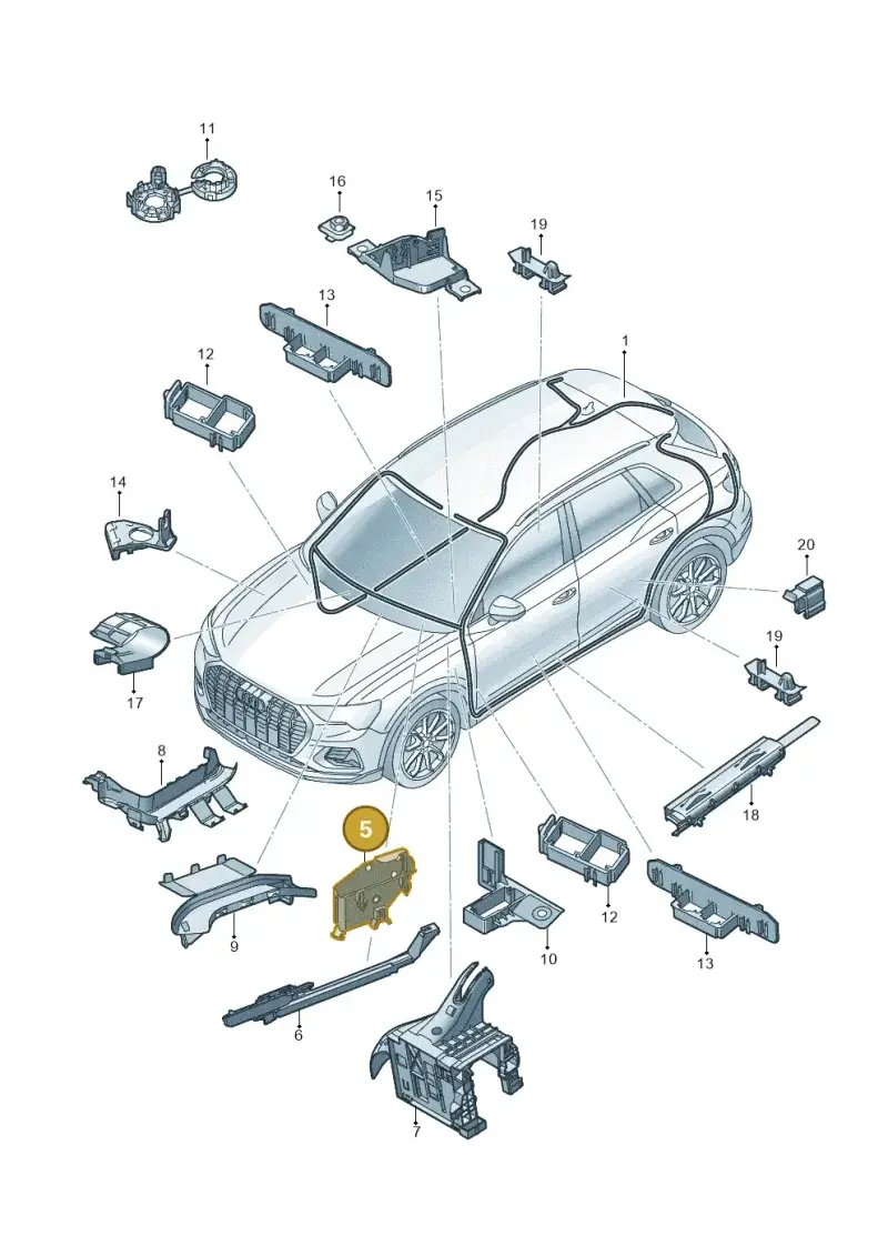 5Q1971616A — Audi RSQ3 Sportback (2019-2024) diagram 597971800, position 5