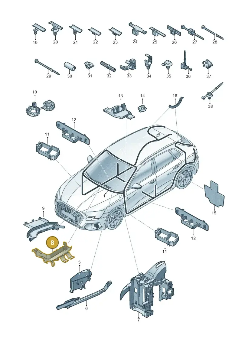 5Q1971815B — Audi A3 Sportback (2019-2021) diagram 596971800, position 8