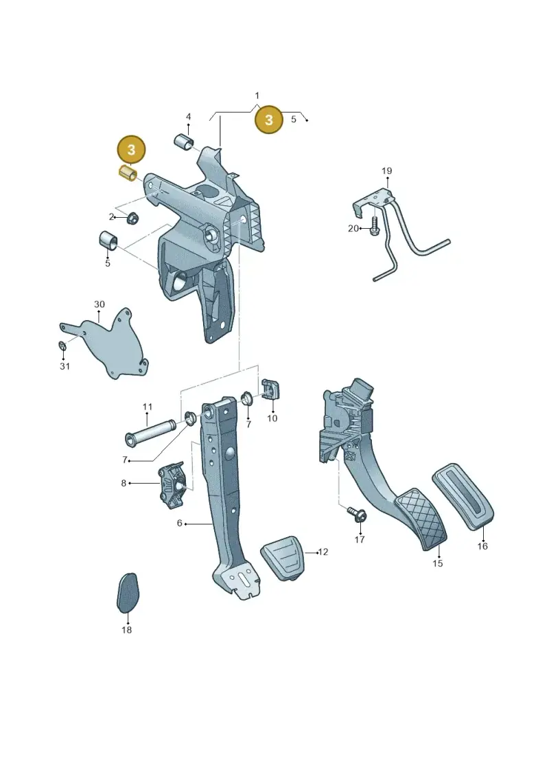 5Q2721368A — Audi A3 Sportback (2019-2021) diagram 596721700, position 3