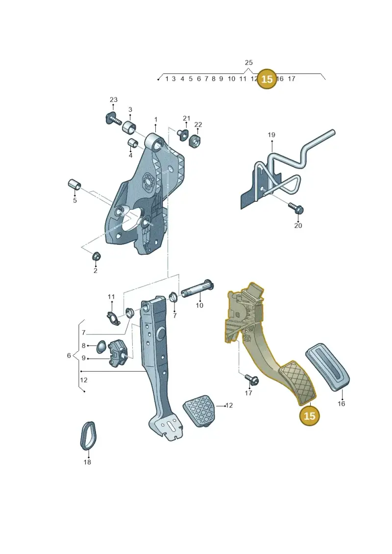 5Q2721503D — Audi A3 Cab. 1.4 (2013-2016) diagram 778721700, position 15
