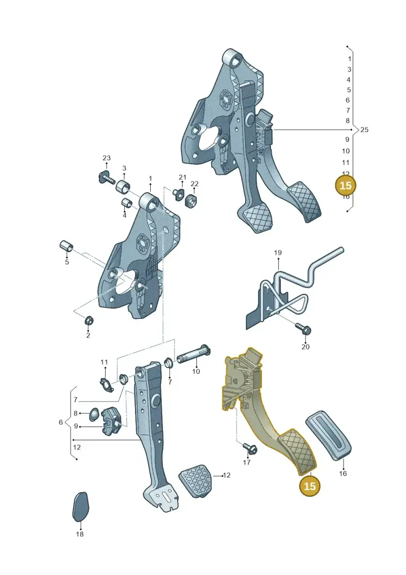 5Q2721503D — Audi TTS Coupe 2.0 (2014-2023) diagram 850721700, position 15