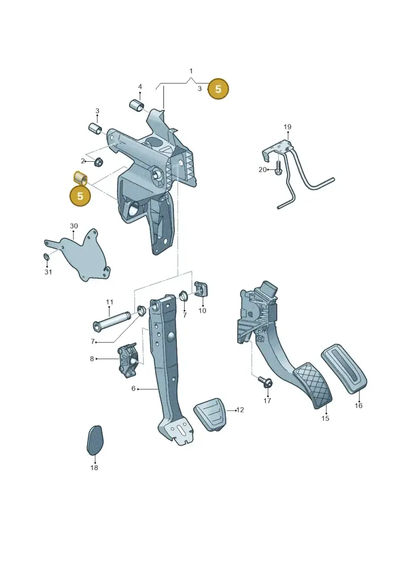 5Q2721620A — Audi A3 Sportback (2019-2021) diagram 596721700, position 5